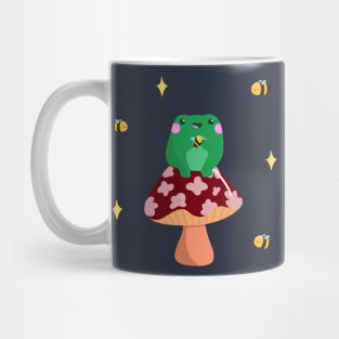 Kawaii Frog With Bee Friends Mug